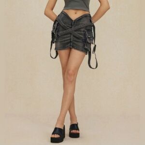 Micas Side Pocket Cargo Mini Skirt